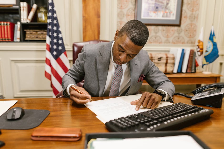 Business professional signing NDA document