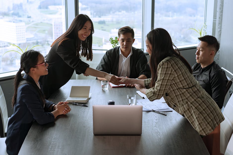 Diverse team in hybrid work setting