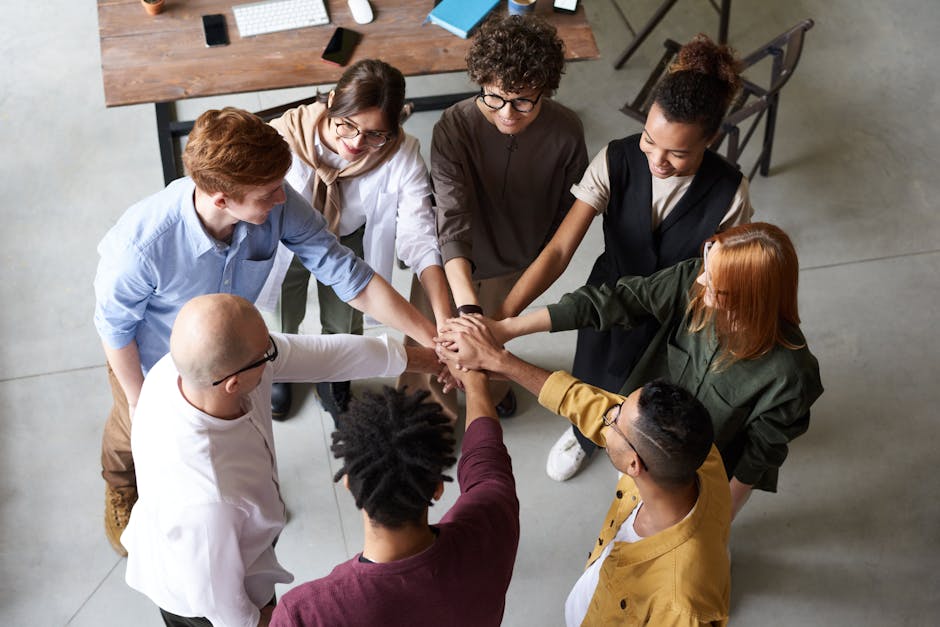 Diverse workplace team discussing sustainability