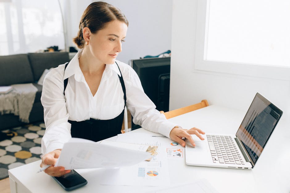 business professionals analyzing financial reports