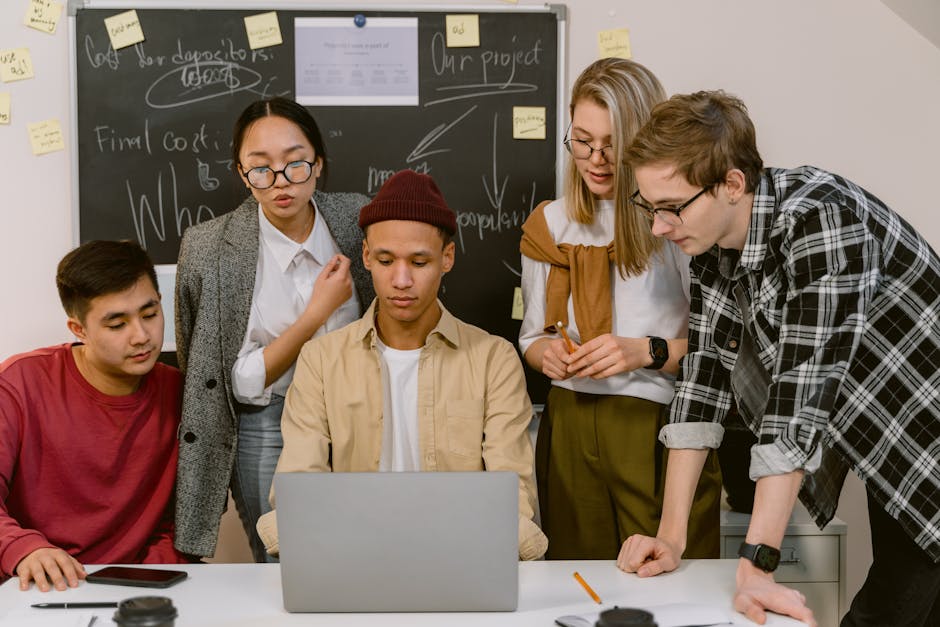 business team reviewing meeting agenda