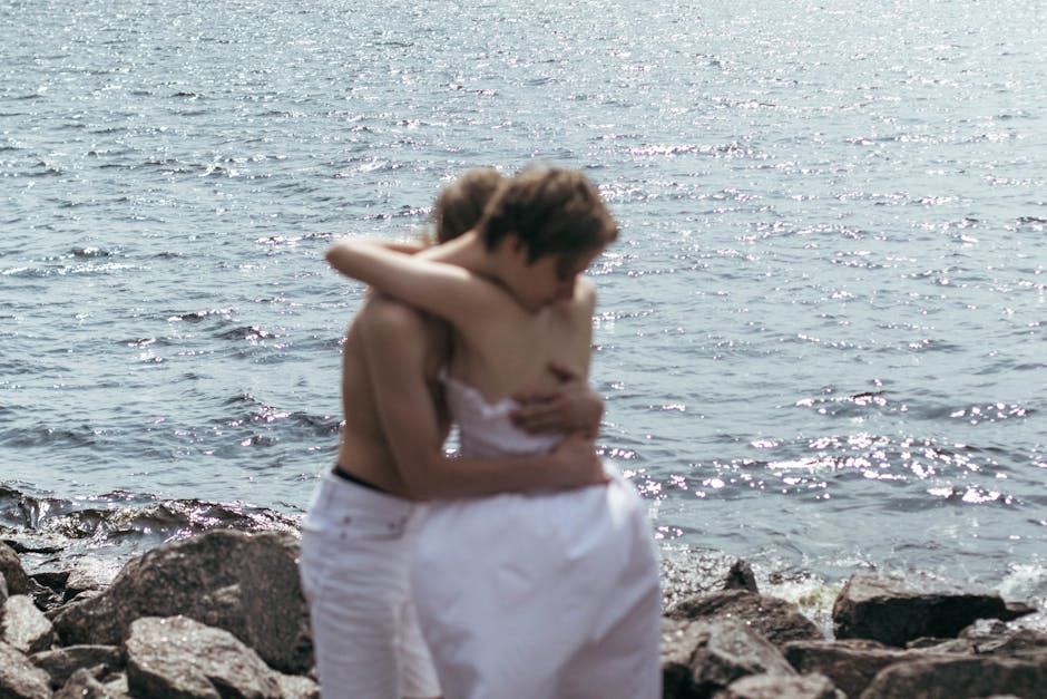 couple enjoying spontaneous moment outdoors