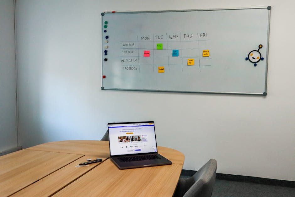 digital whiteboard in conference room