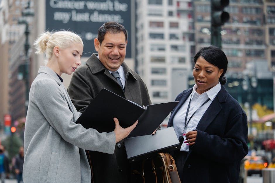 diverse group of employees in a modern office setting