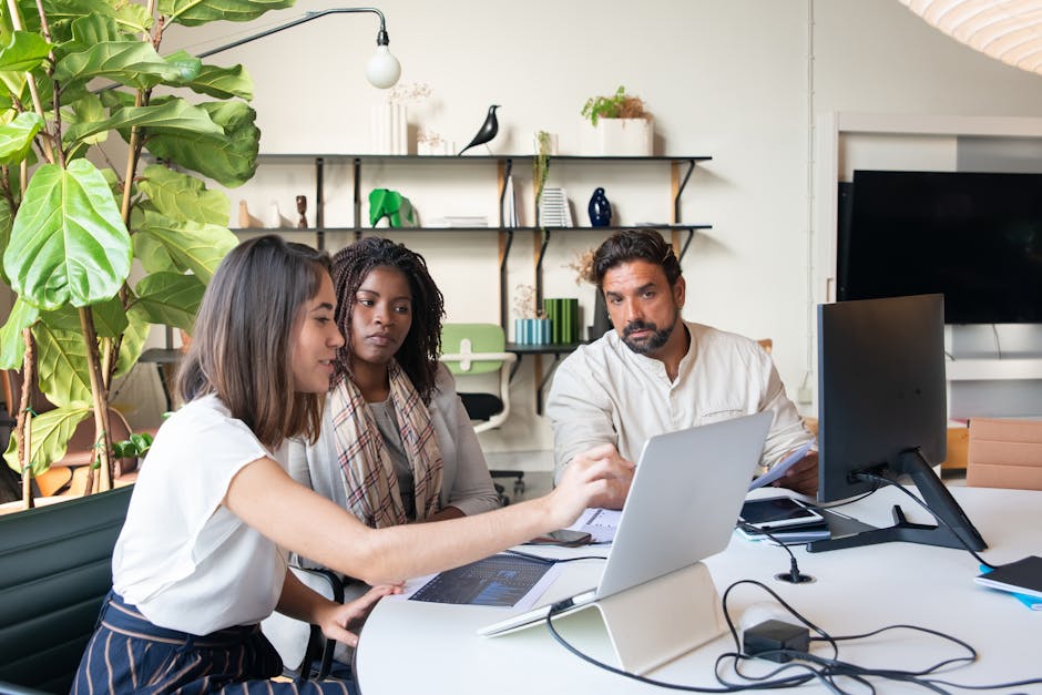 diverse group of employees in office setting