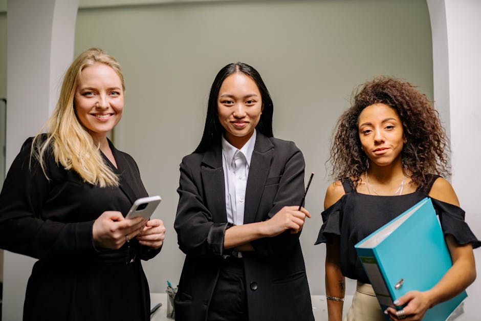 diverse group of employees smiling