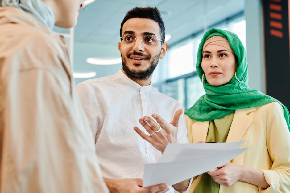 diverse group of professionals collaborating in a modern office setting