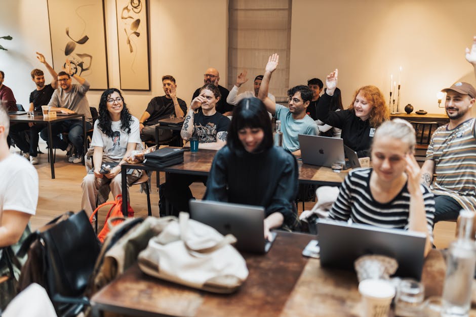 diverse team engaged in a training session