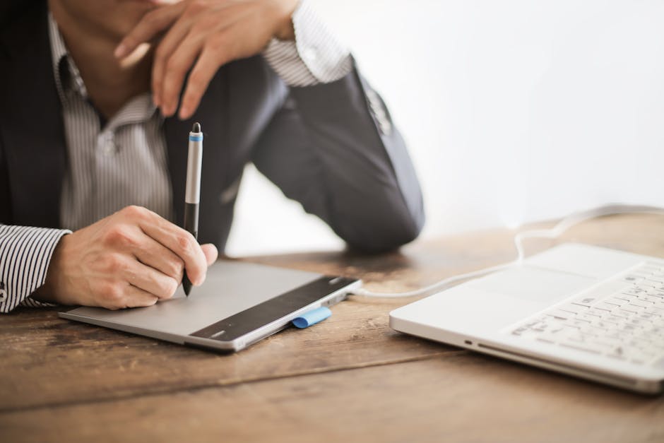 employee using desk booking app on tablet