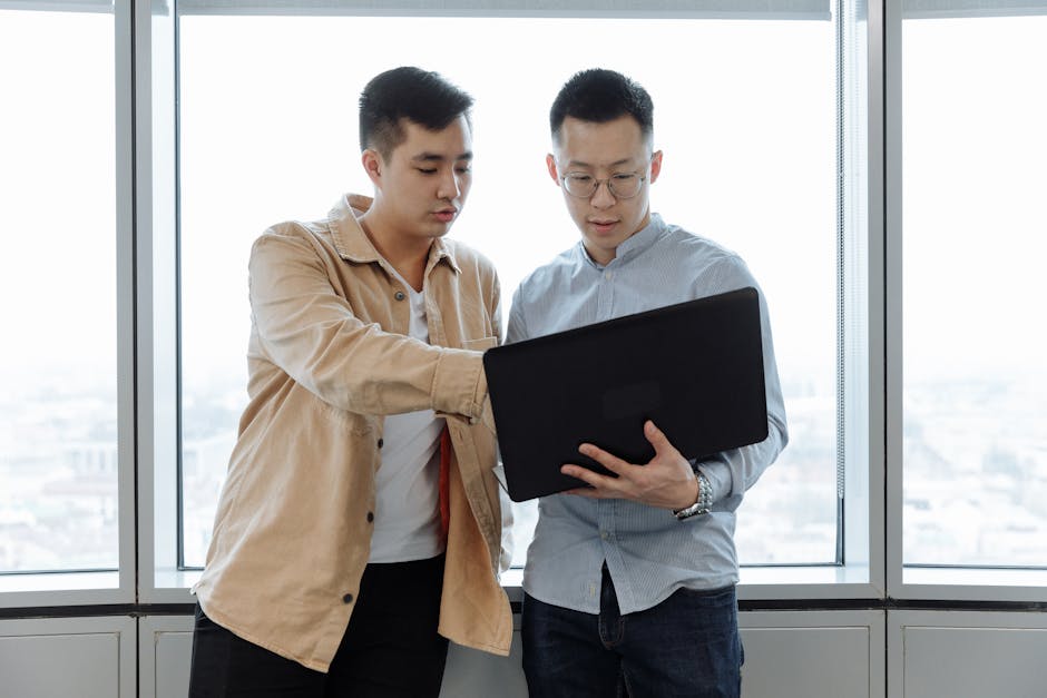 employee using scheduling software on tablet