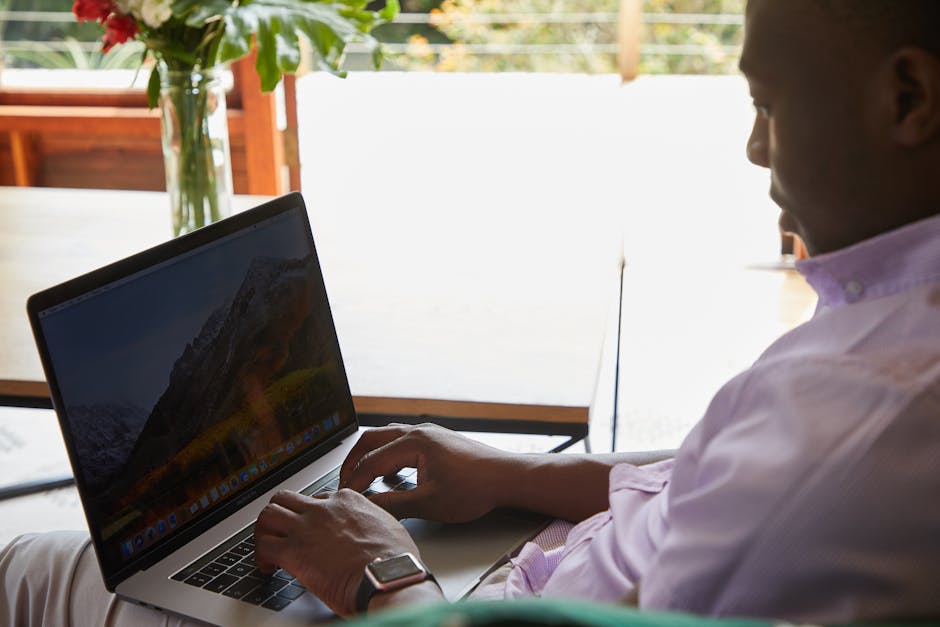 employee using smart workplace technology