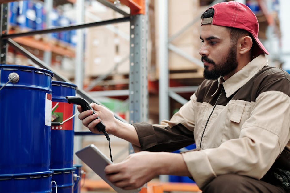 employee using workplace management software on tablet