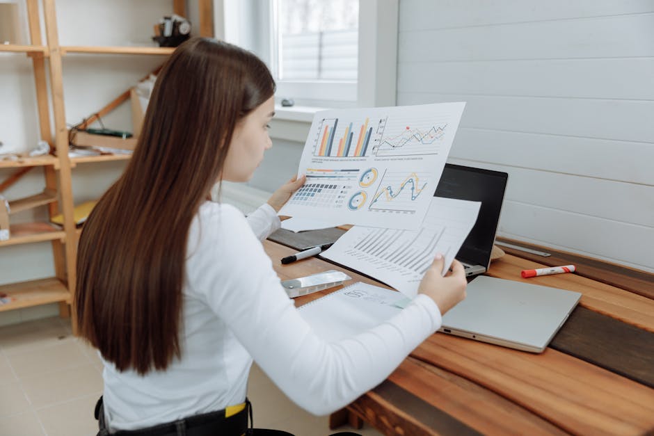 employee working at a well-designed office desk