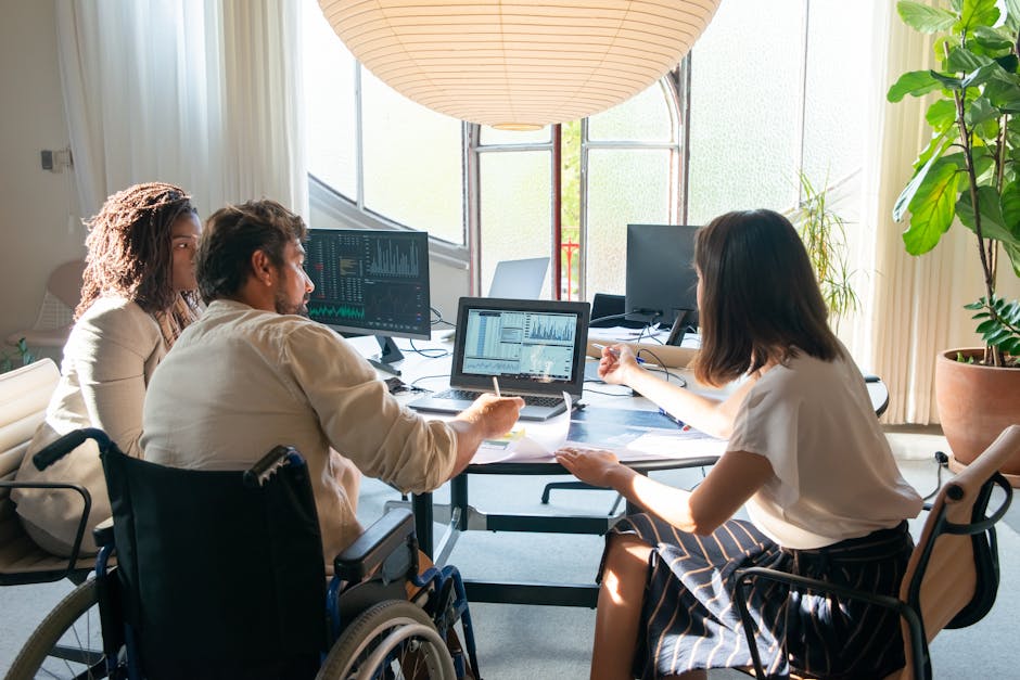employees working together in a flexible office space