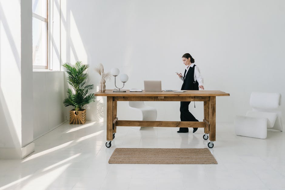 flexible office space with movable furniture