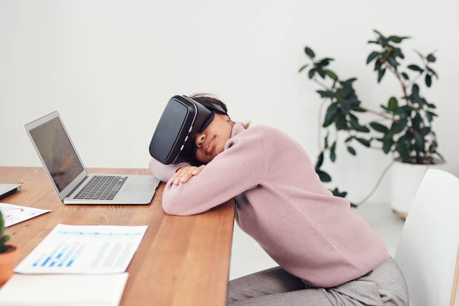 futuristic office with smart desk configurations