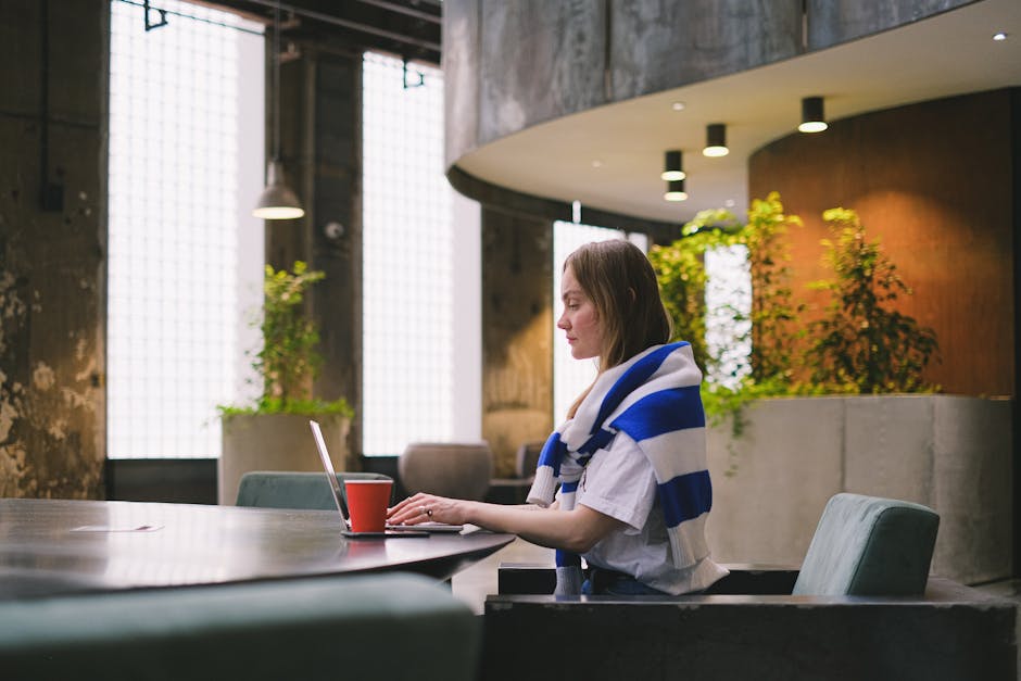 green office with plants and sustainable practices