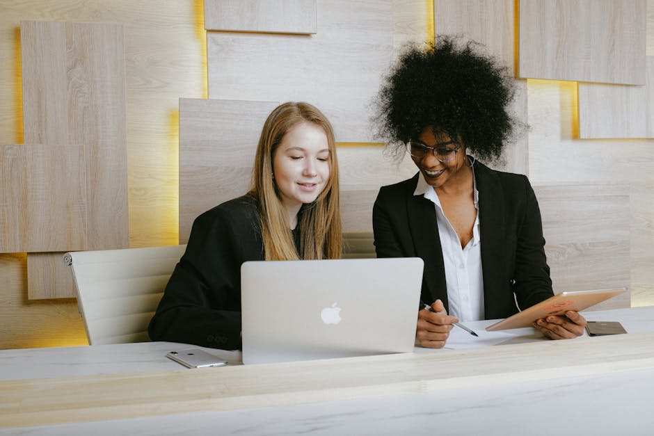 happy team collaborating in a well-managed office space