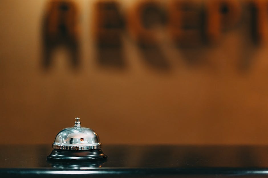 hotel guest checking in at front desk