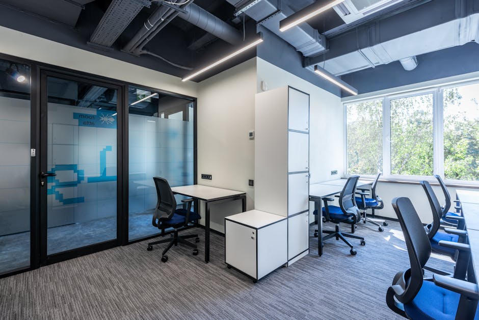 modern open office workspace