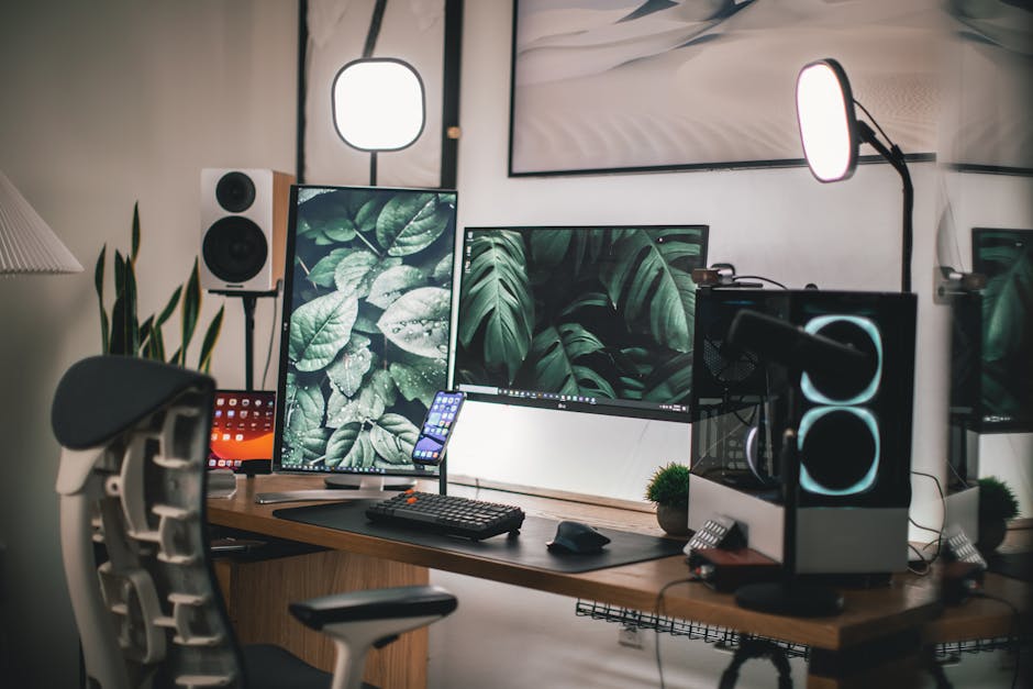 modern video conferencing setup in office