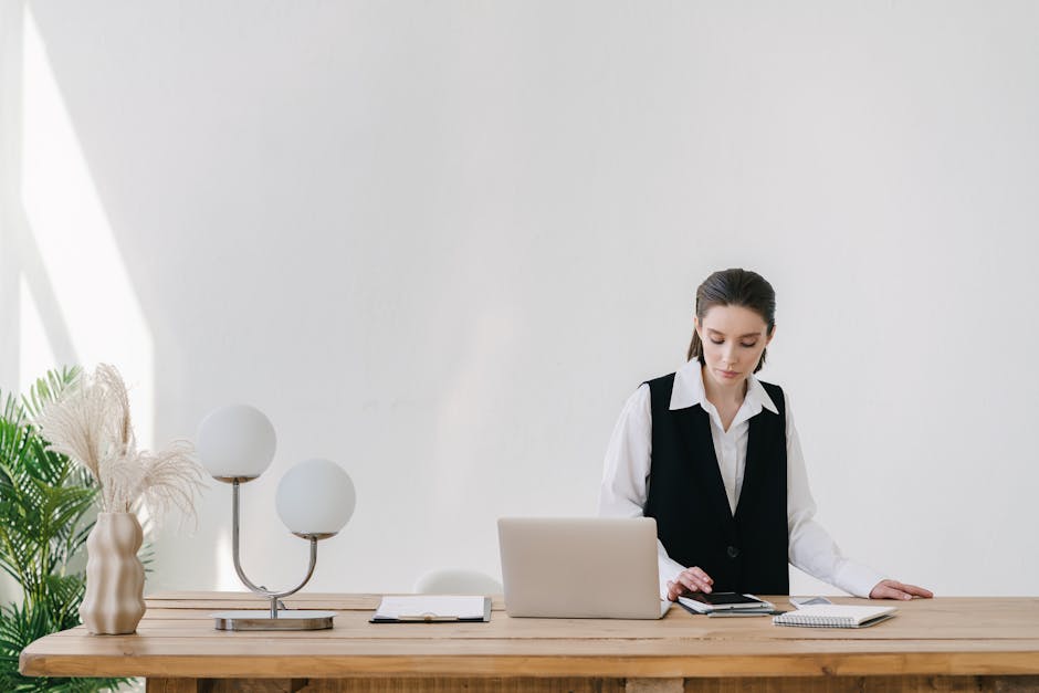 office workers using digital devices