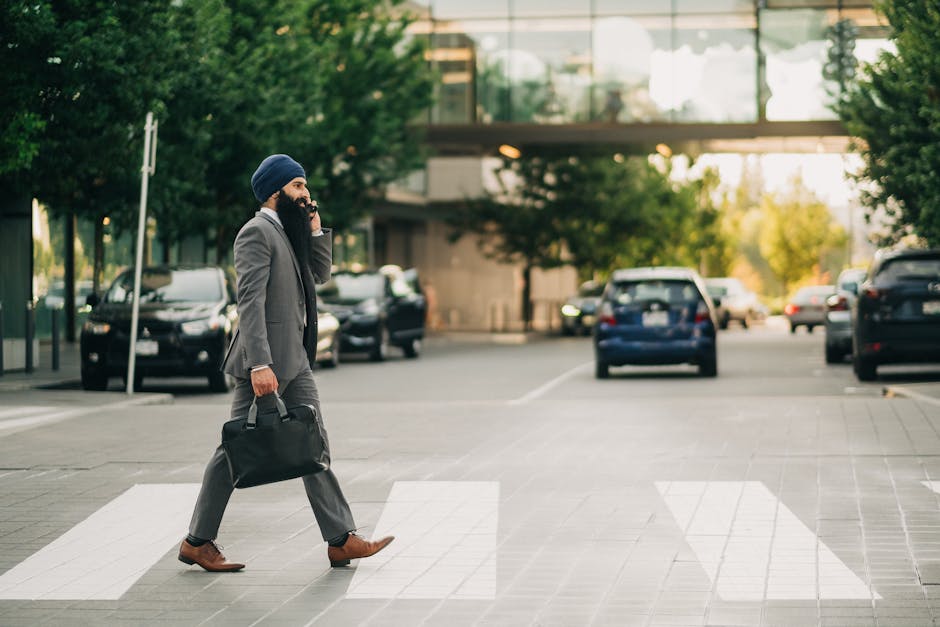 people walking in a busy office lobby