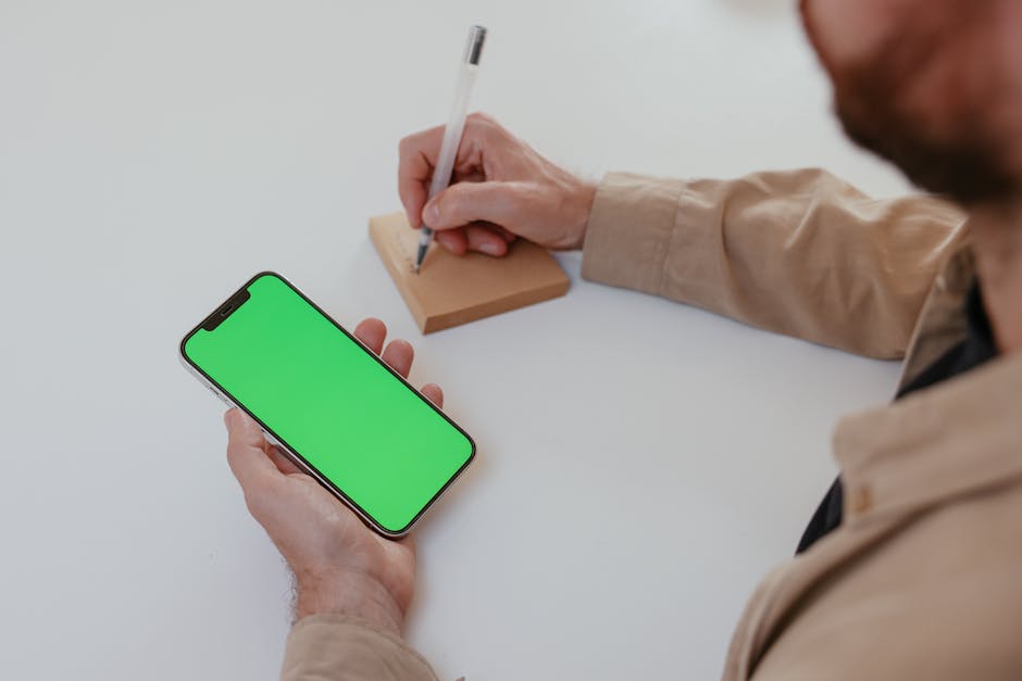 person interacting with subtle digital interface in office