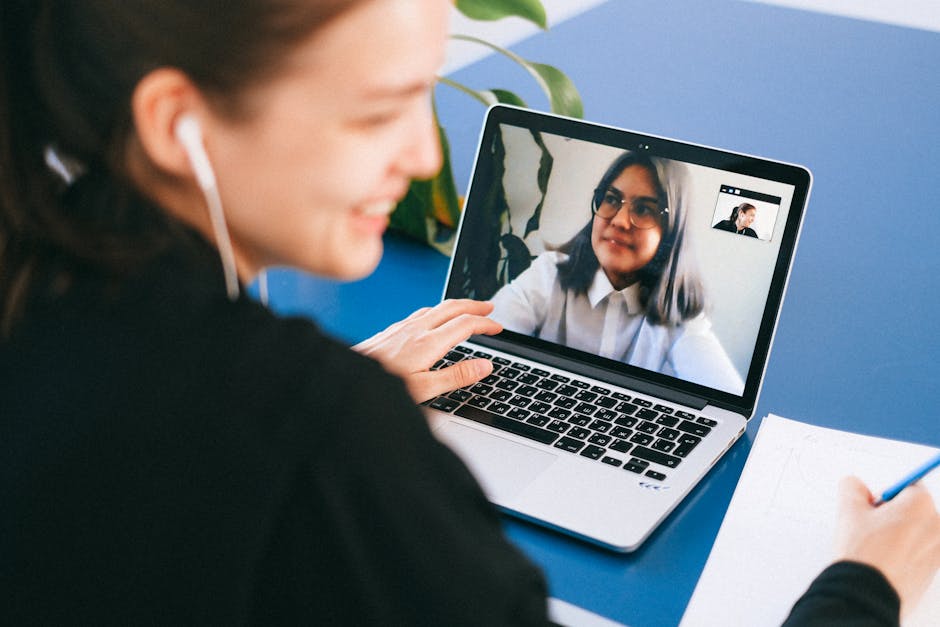person participating in video conference