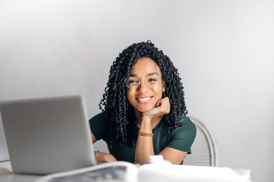 person with poor desk posture