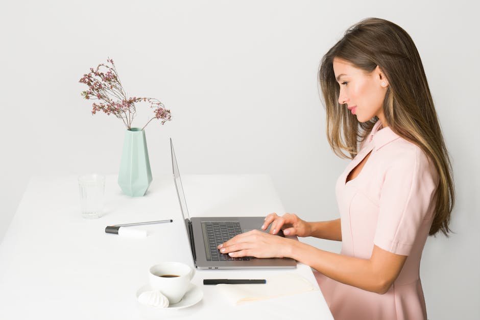 person working at desk with productivity tools