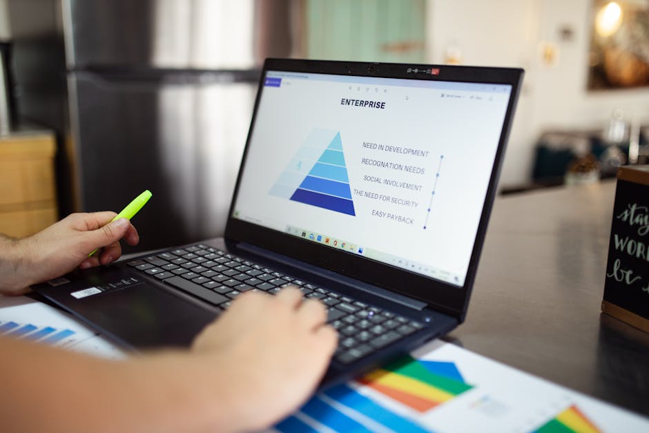 sustainability report and metrics on computer screen